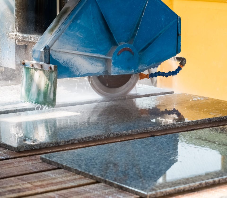 stone cutting closeup